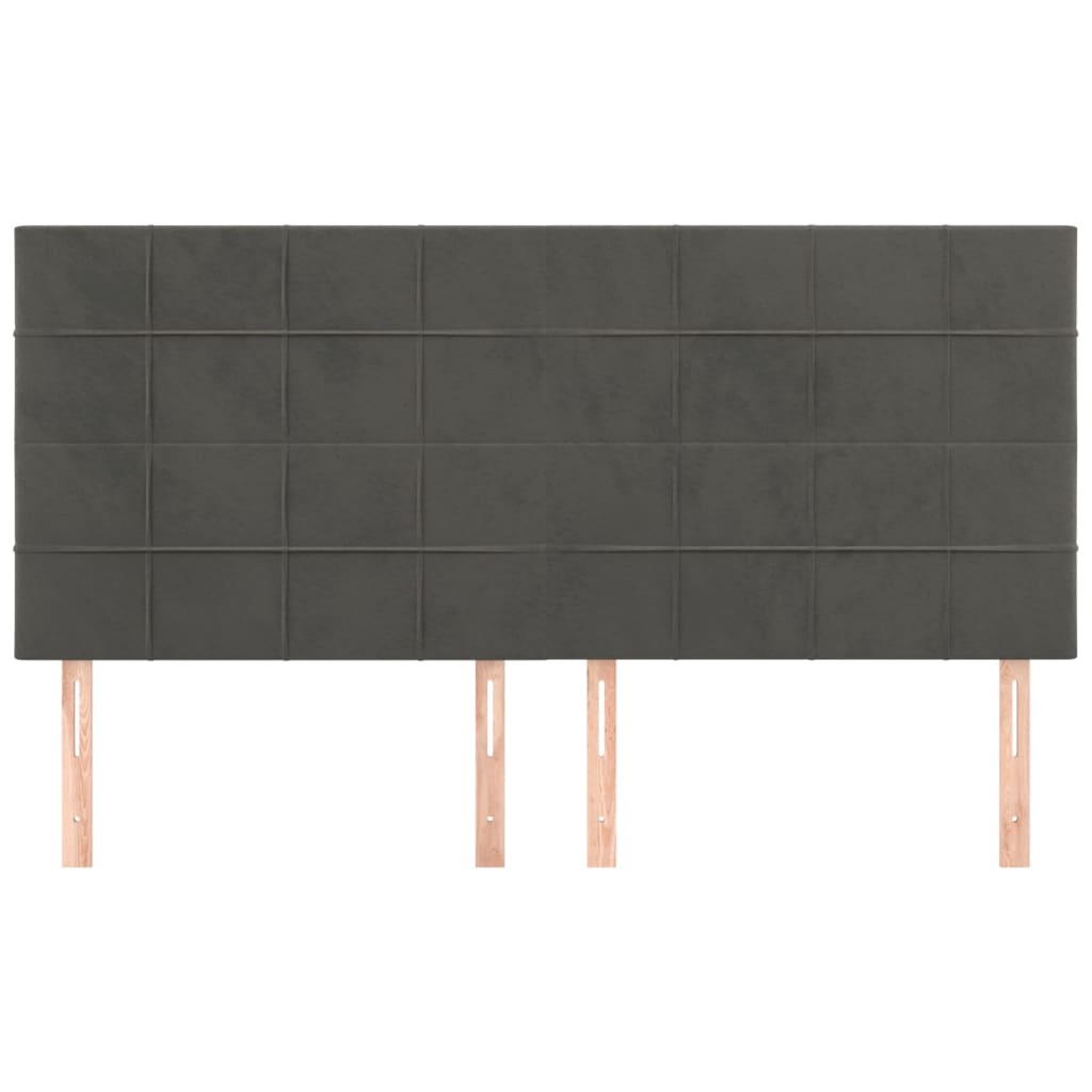 sengegavl mørkegrå 160x5x118/128 cm fløjl