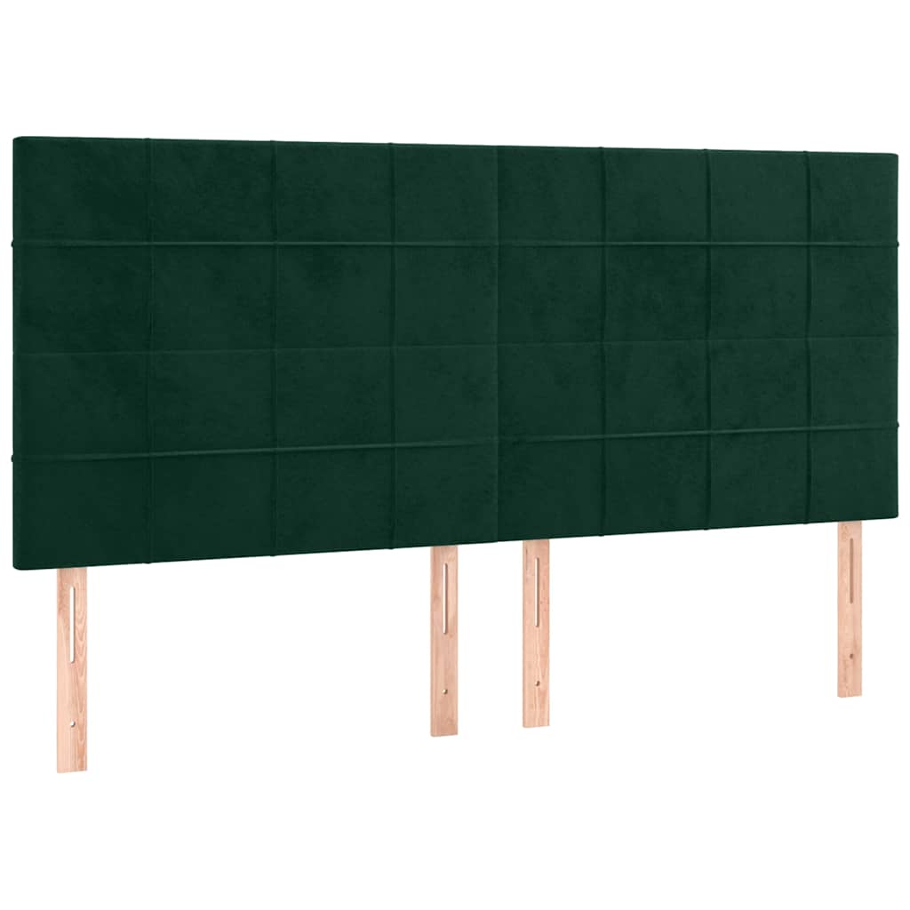 sengegavl mørkegrøn 160x5x118/128 cm fløjl