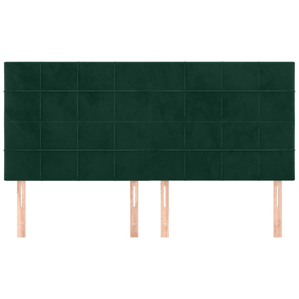 sengegavl mørkegrøn 160x5x118/128 cm fløjl
