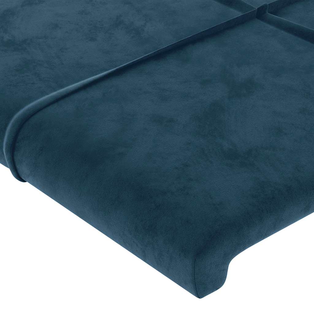 sengegavl mørkeblå 160x5x118/128 cm fløjl