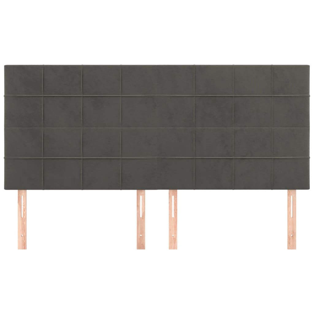 sengegavl mørkegrå 180x5x118/128 cm fløjl