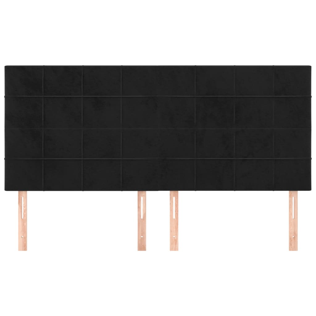 sengegavl sort 180x5x118/128 cm fløjl