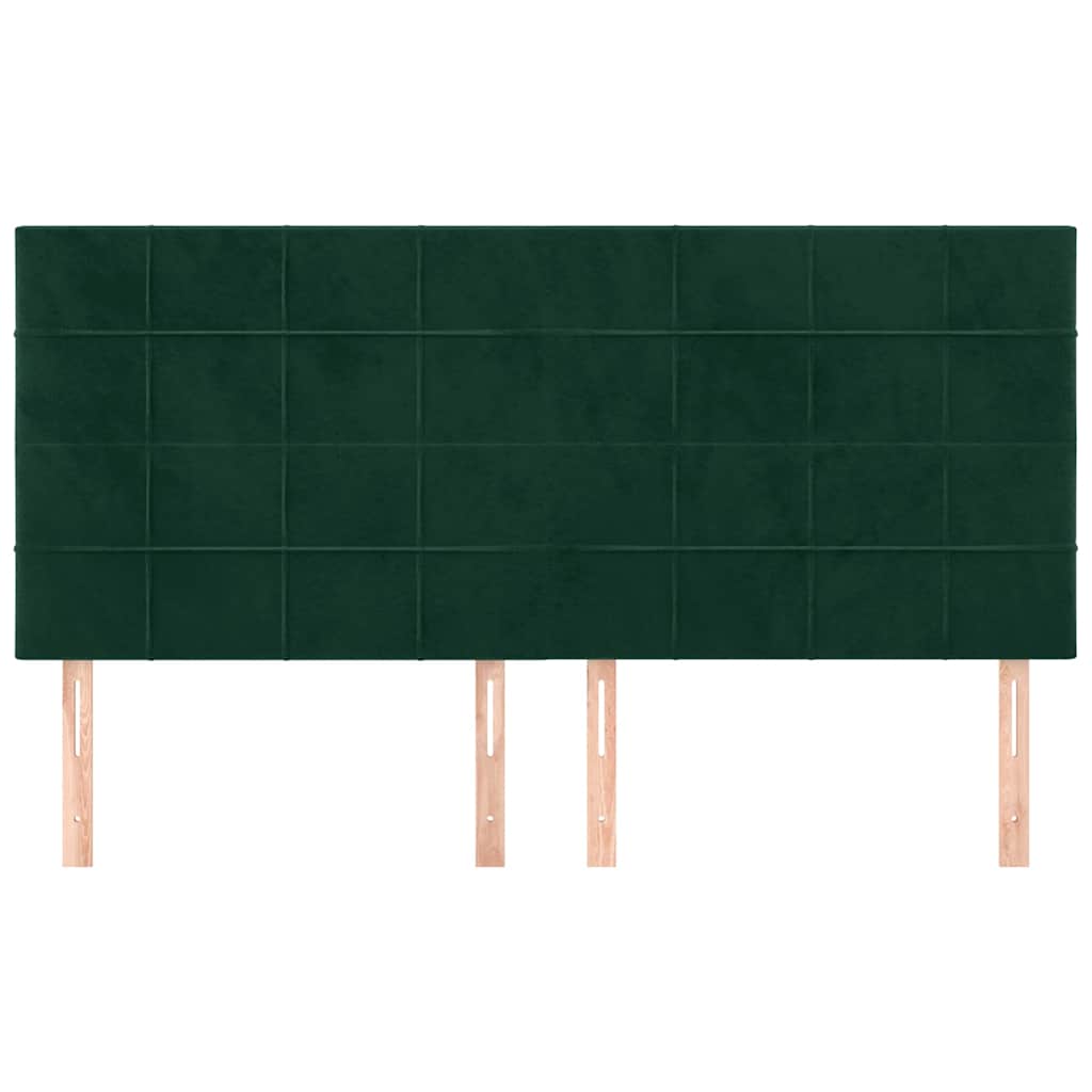 sengegavl mørkegrøn 180x5x118/128 cm fløjl