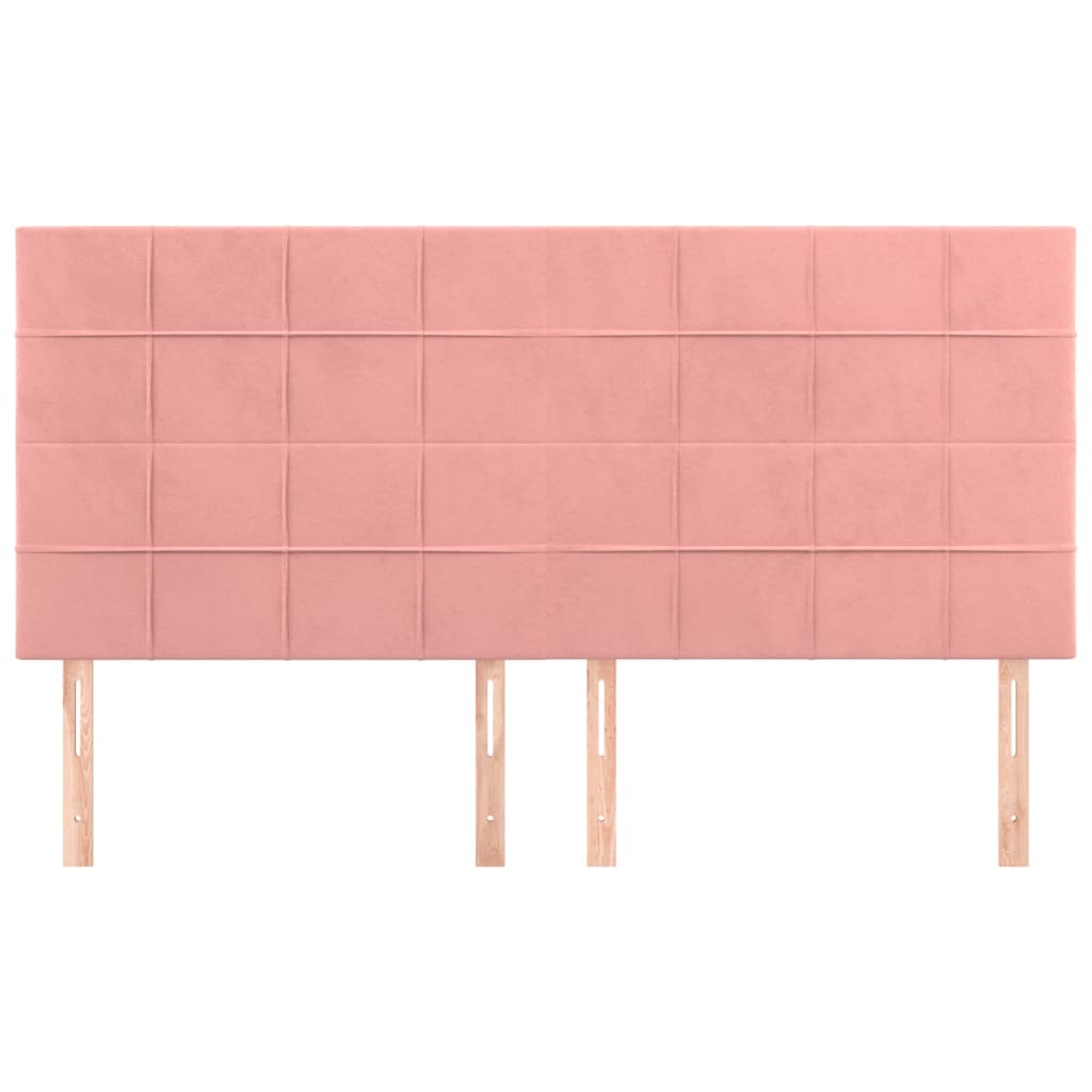 sengegavl lyserød 180x5x118/128 cm fløjl
