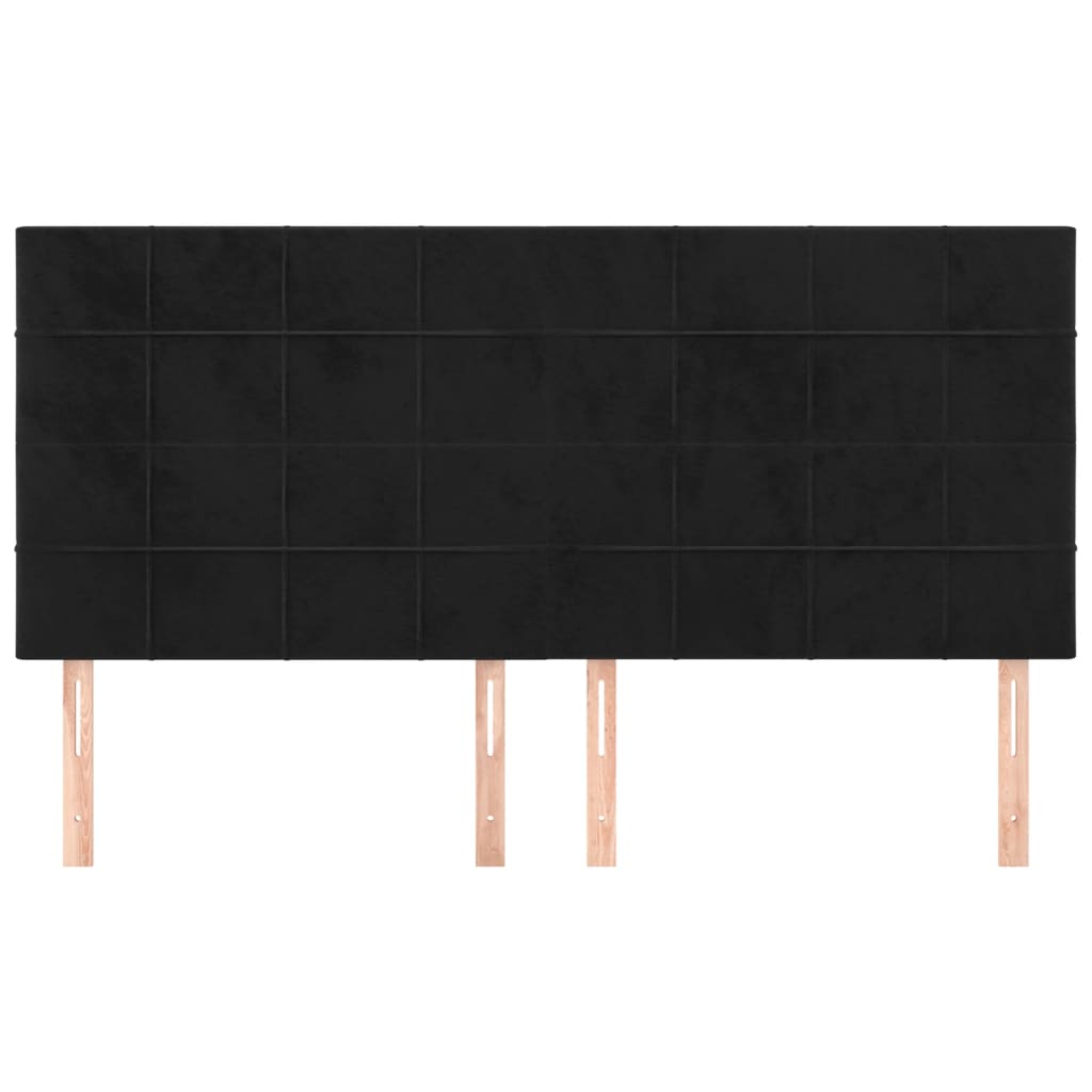 sengegavl sort 200x5x118/128 cm fløjl