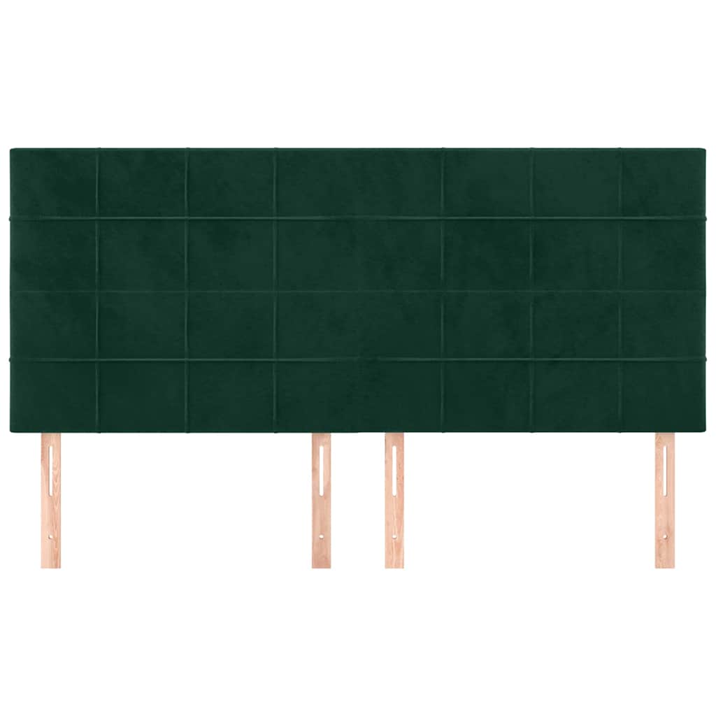 sengegavl mørkegrøn 200x5x118/128 cm fløjl