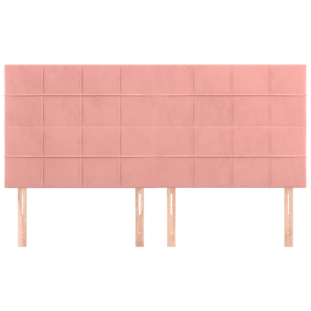 sengegavl lyserød 200x5x118/128 cm fløjl