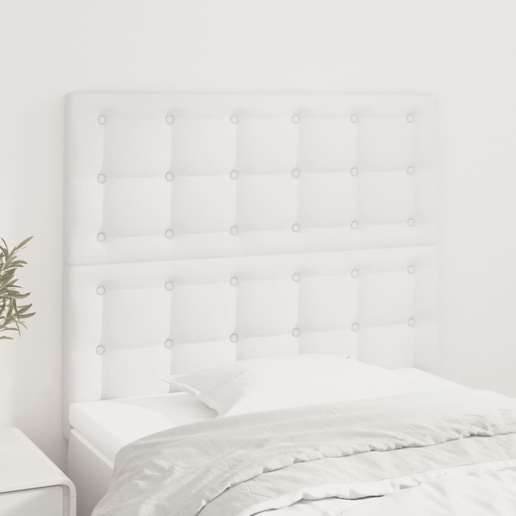 sengegavl hvid 80x5x118/128 cm kunstlæder
