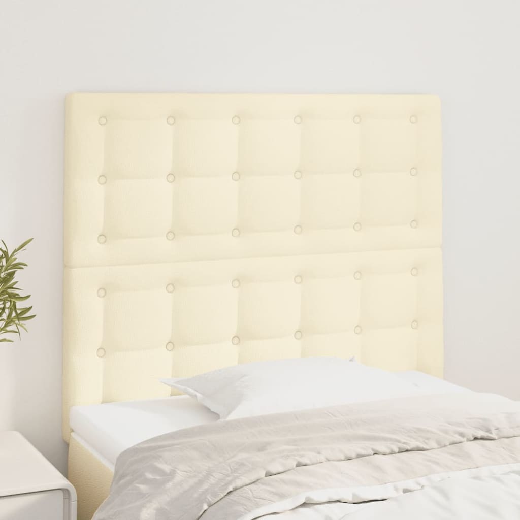 sengegavl cremefarvet 80x5x118/128 cm kunstlæder