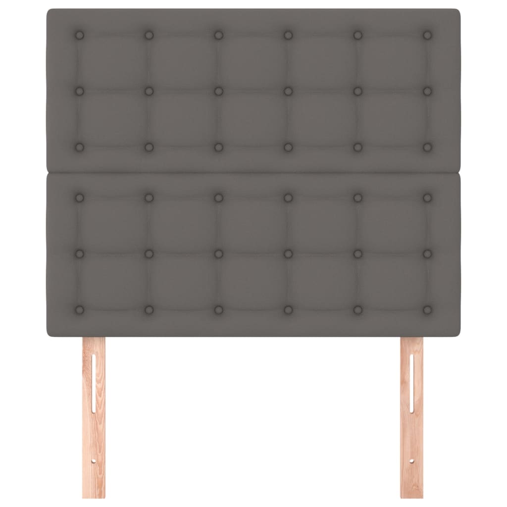 sengegavl grå 80x5x118/128 cm kunstlæder