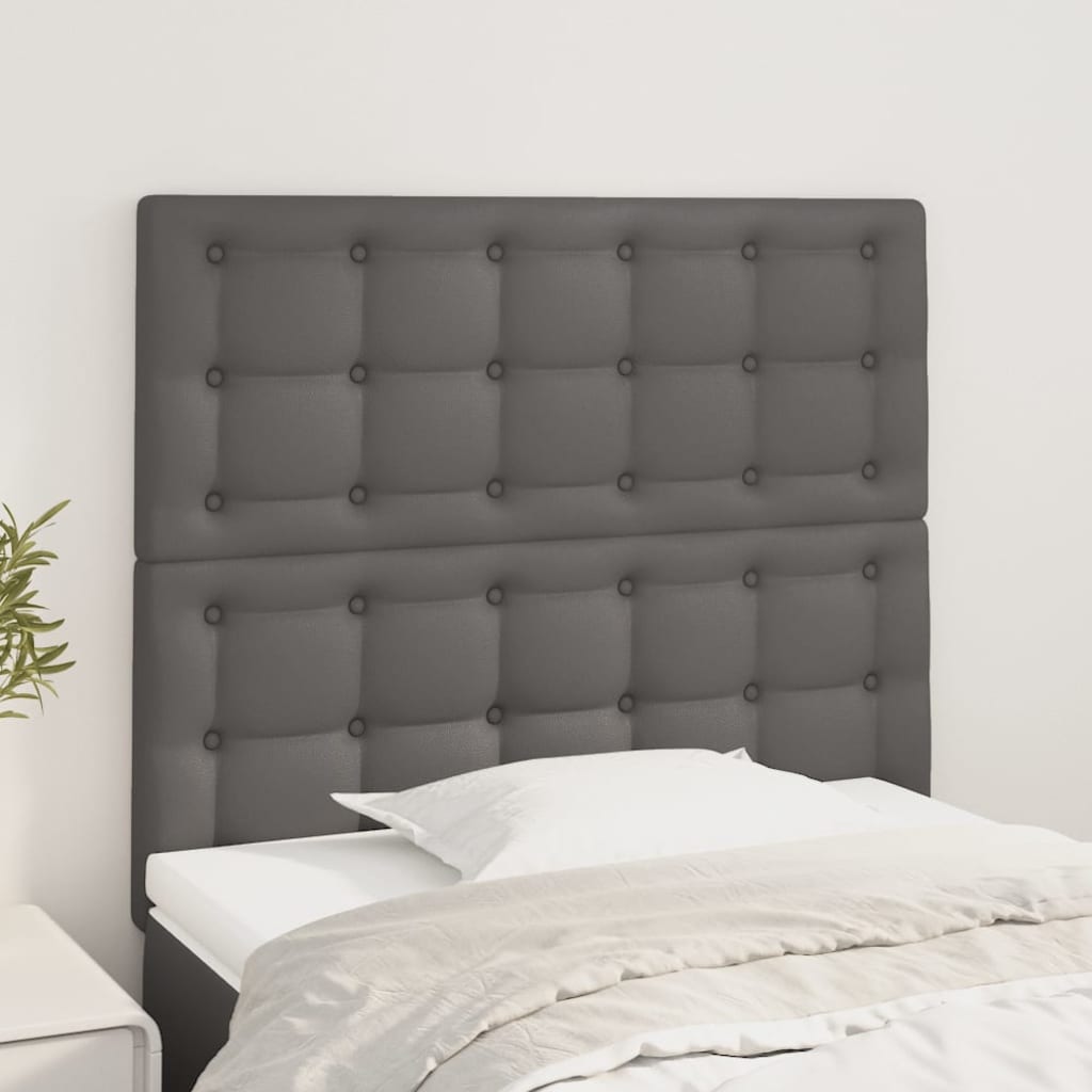 sengegavl grå 80x5x118/128 cm kunstlæder