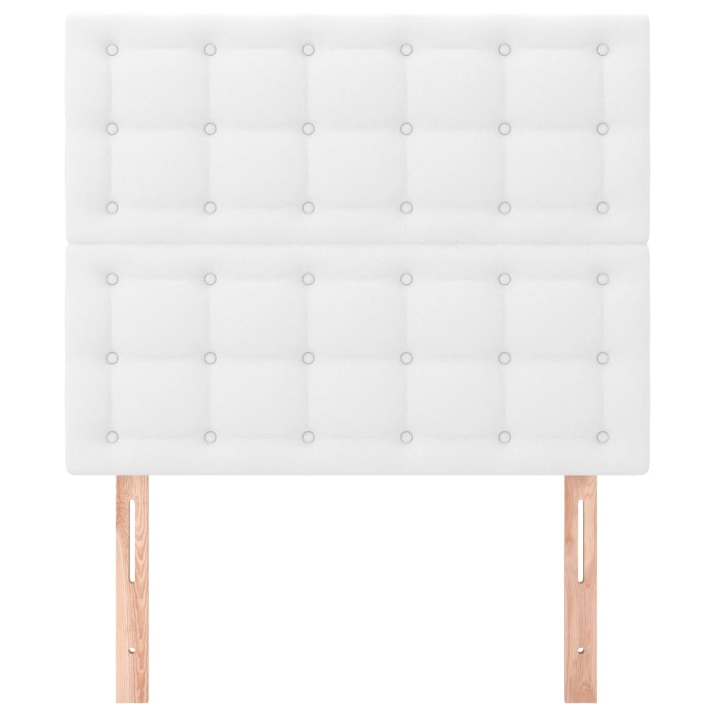 sengegavl hvid 90x5x118/128 cm kunstlæder