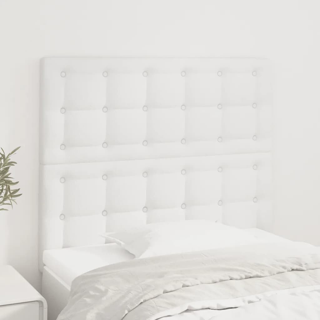 sengegavl hvid 90x5x118/128 cm kunstlæder