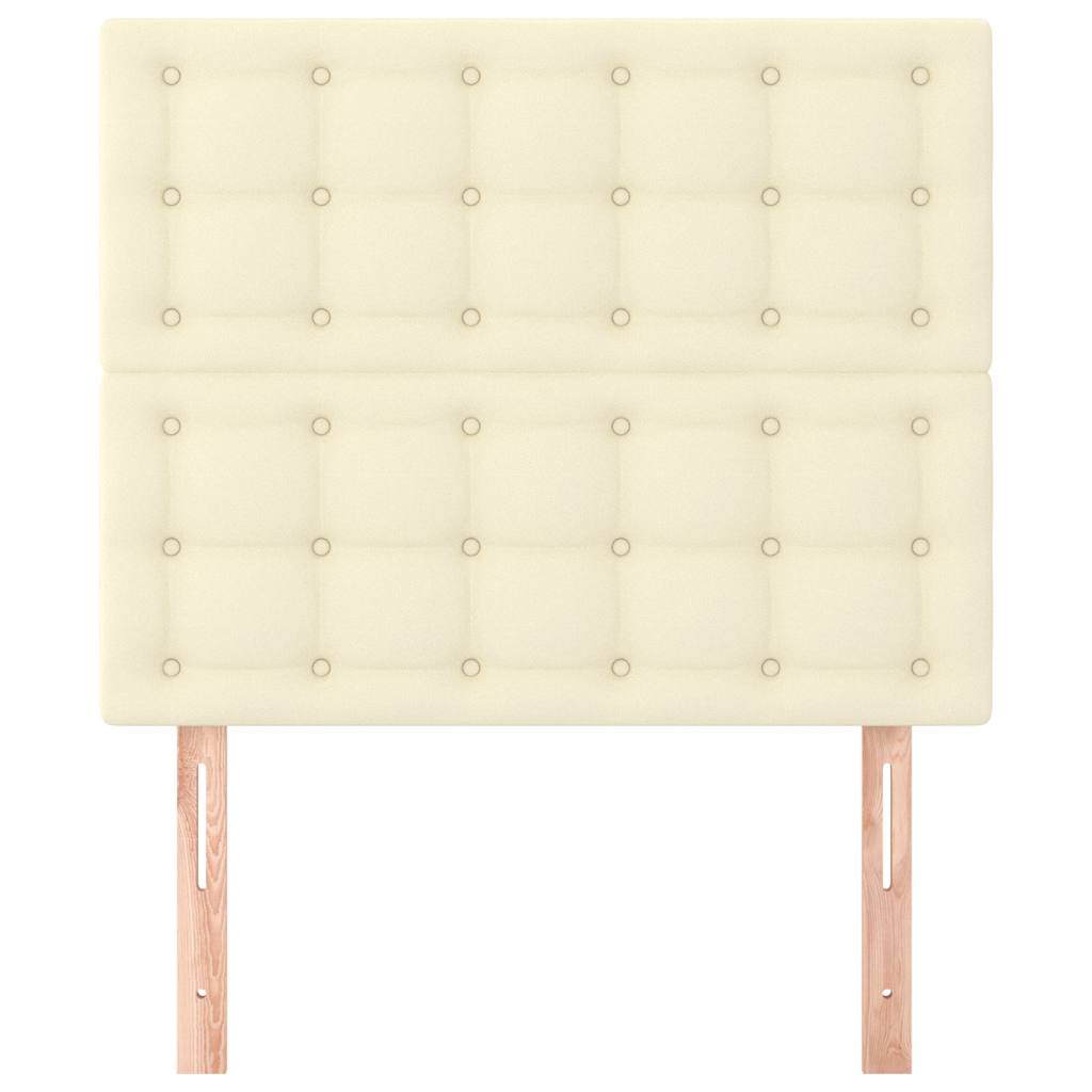 sengegavl cremefarvet 90x5x118/128 cm kunstlæder