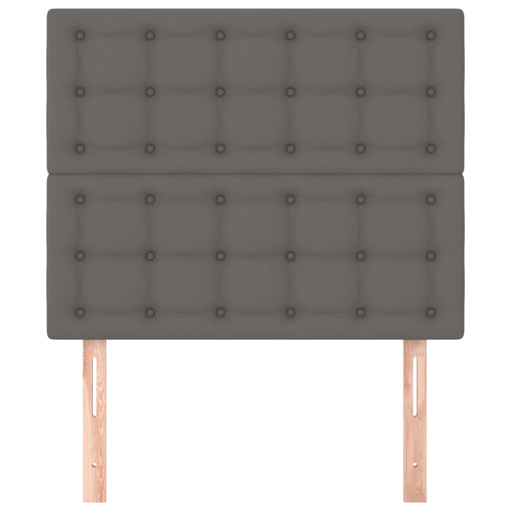 sengegavl grå 90x5x118/128 cm kunstlæder