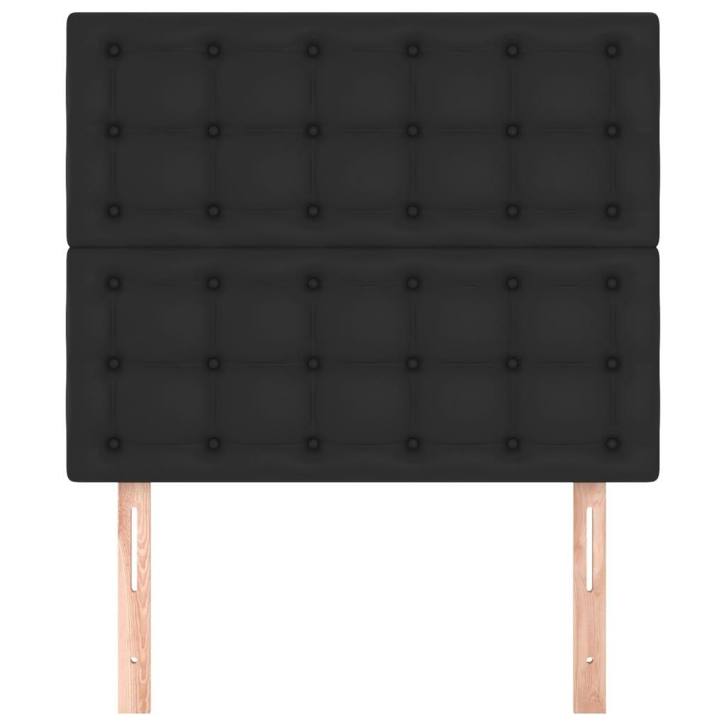 sengegavl sort 100x5x118/128 cm kunstlæder