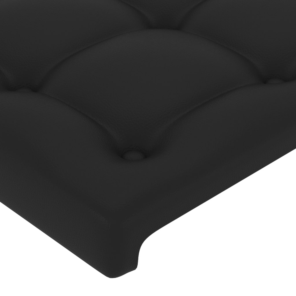 sengegavl sort 100x5x118/128 cm kunstlæder