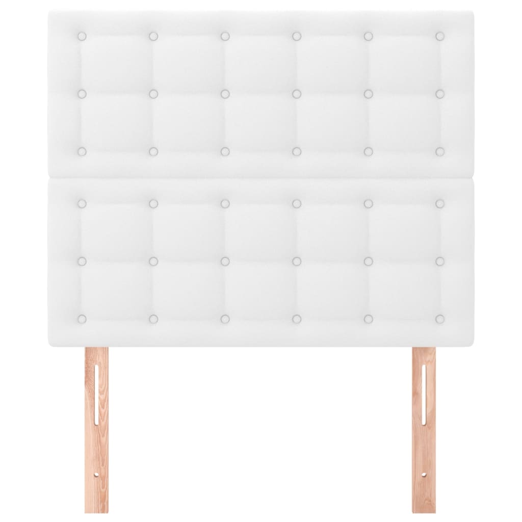 sengegavl hvid 100x5x118/128 cm kunstlæder