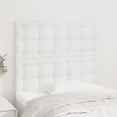 sengegavl hvid 100x5x118/128 cm kunstlæder