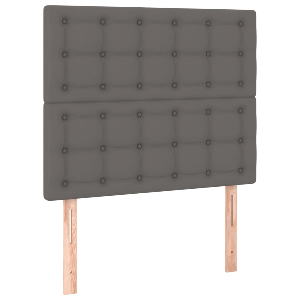 sengegavl grå 100x5x118/128 cm kunstlæder