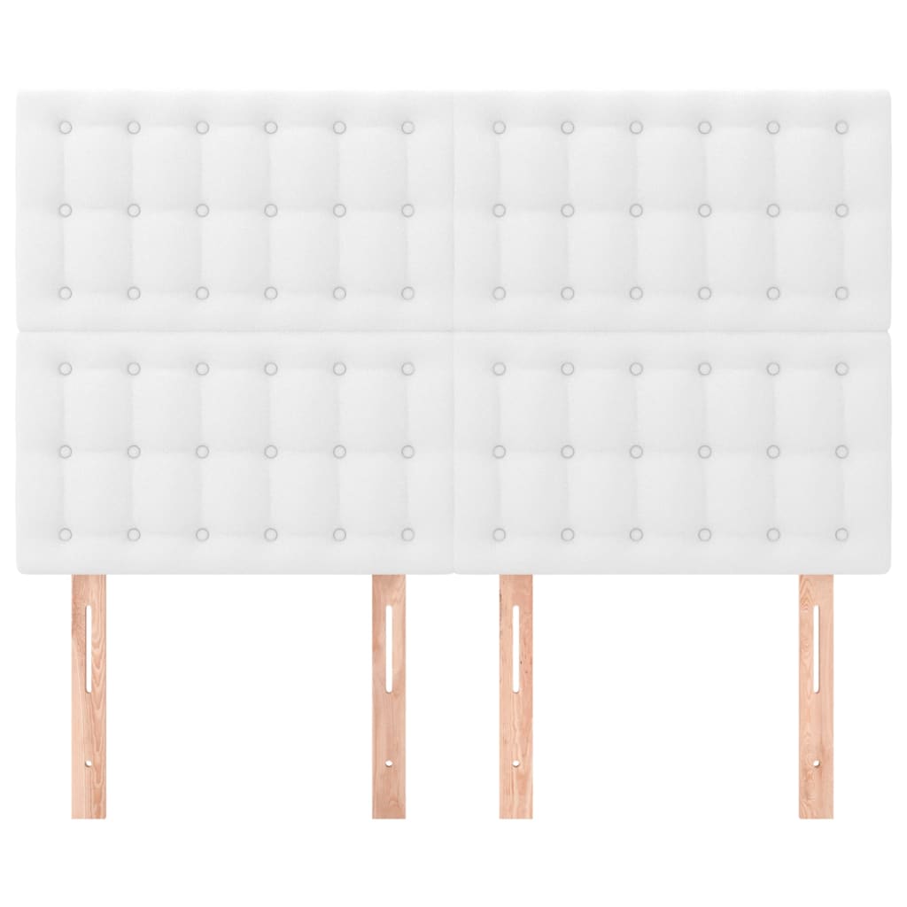 sengegavl hvid 144x5x118/128 cm kunstlæder
