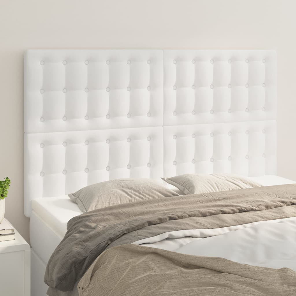 sengegavl hvid 144x5x118/128 cm kunstlæder