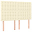 sengegavl cremefarvet 144x5x118/128 cm kunstlæder