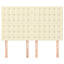 sengegavl cremefarvet 144x5x118/128 cm kunstlæder