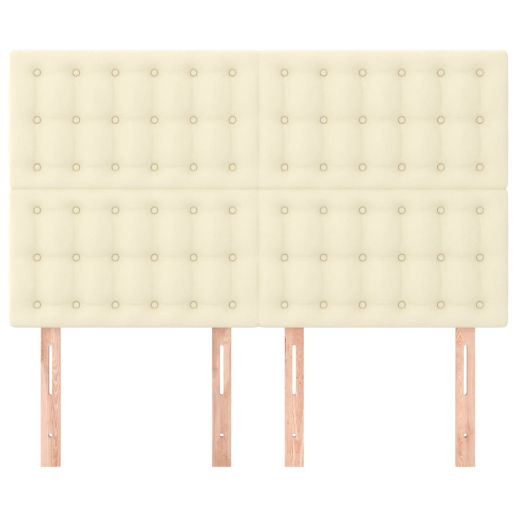 sengegavl cremefarvet 144x5x118/128 cm kunstlæder