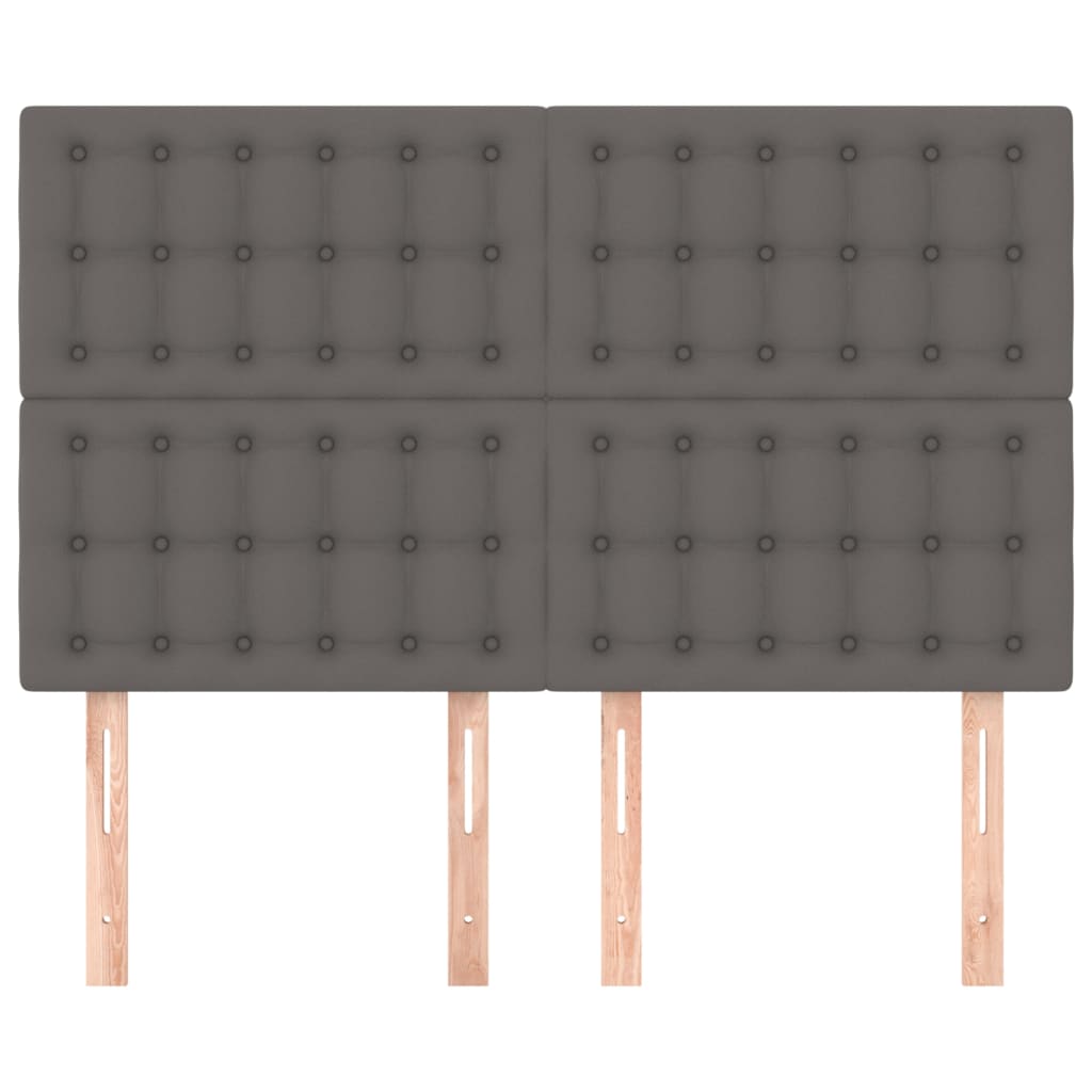 sengegavl grå 144x5x118/128 cm kunstlæder