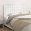 sengegavl hvid 160x5x118/128 cm kunstlæder