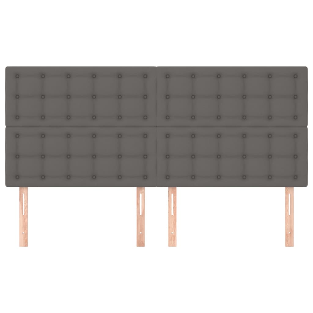 sengegavl grå 160x5x118/128 cm kunstlæder
