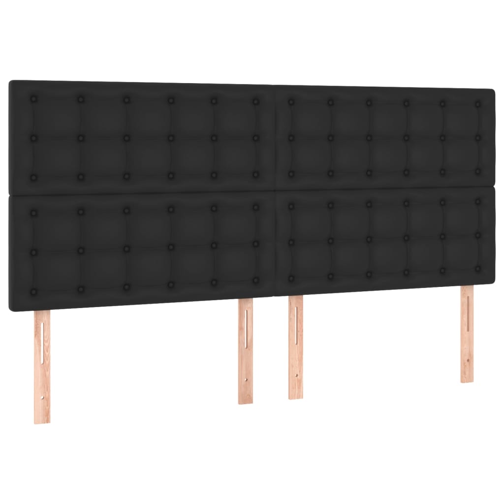 sengegavl sort 180x5x118/128 cm kunstlæder