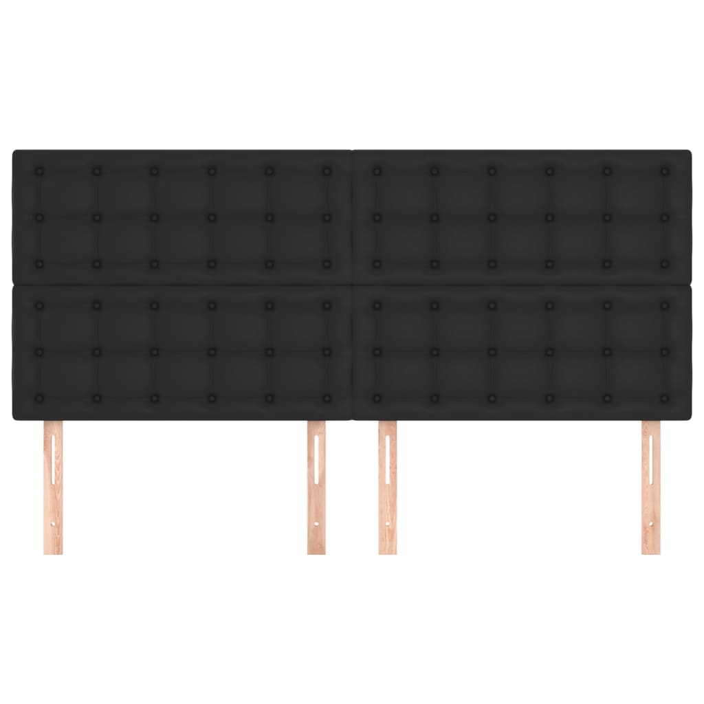 sengegavl sort 180x5x118/128 cm kunstlæder