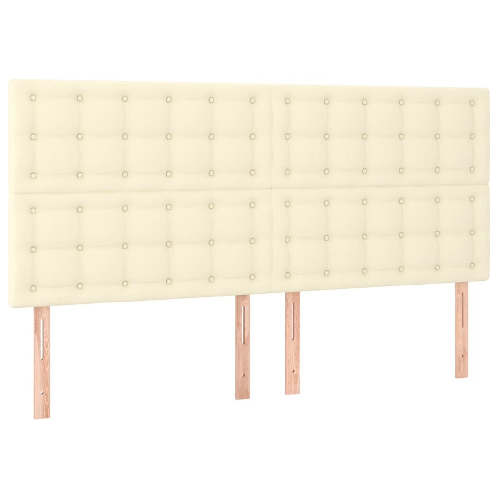 sengegavl cremefarvet 180x5x118/128 cm kunstlæder