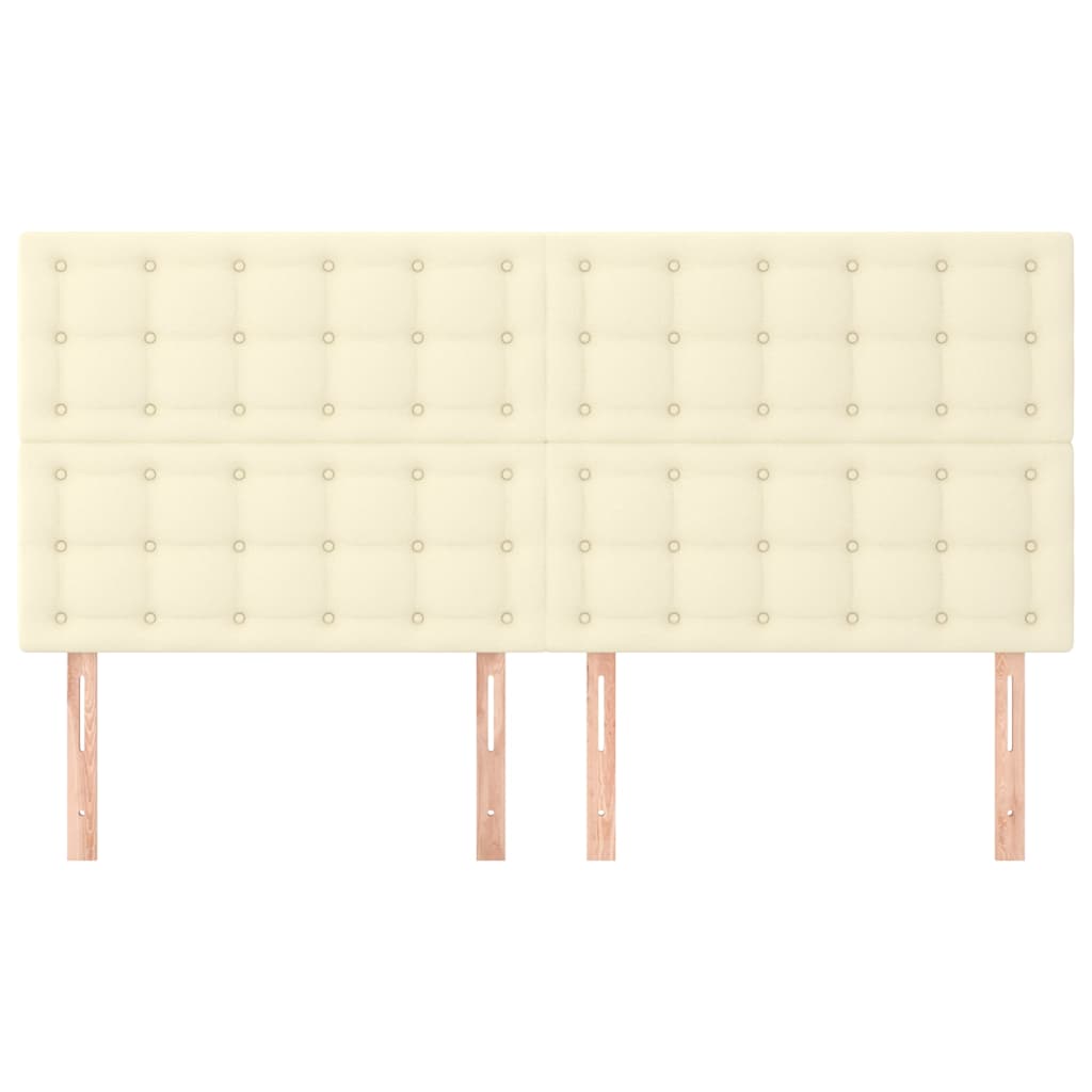 sengegavl cremefarvet 180x5x118/128 cm kunstlæder