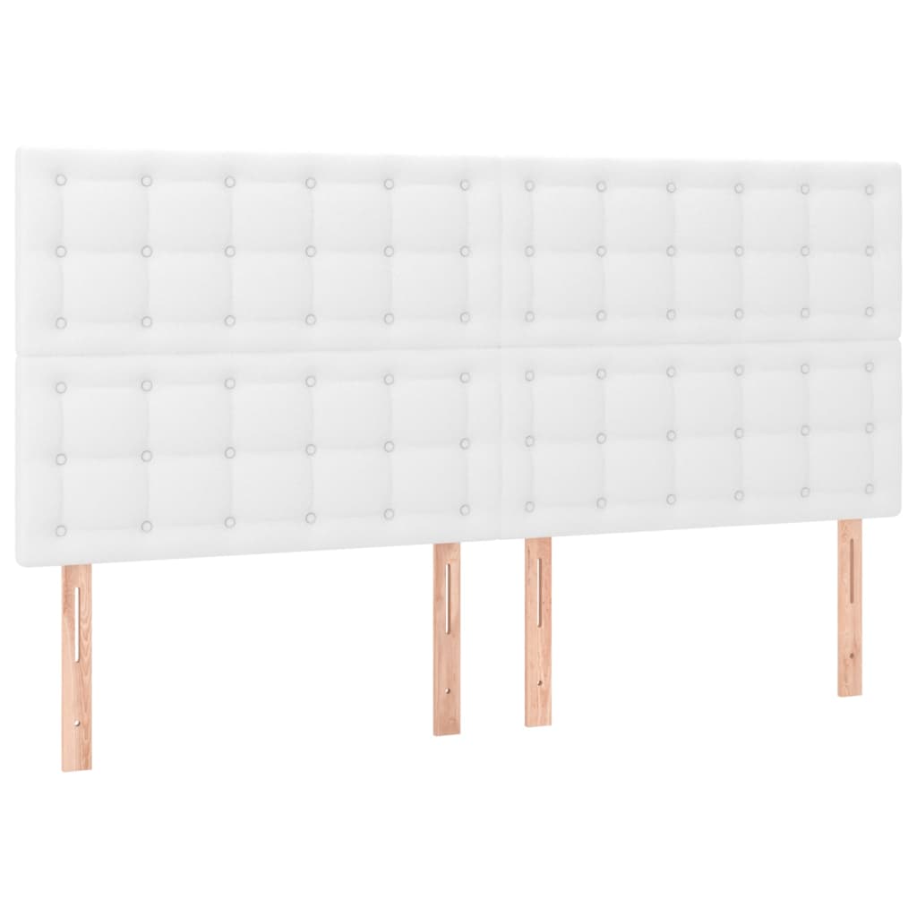 sengegavl hvid 200x5x118/128 cm kunstlæder