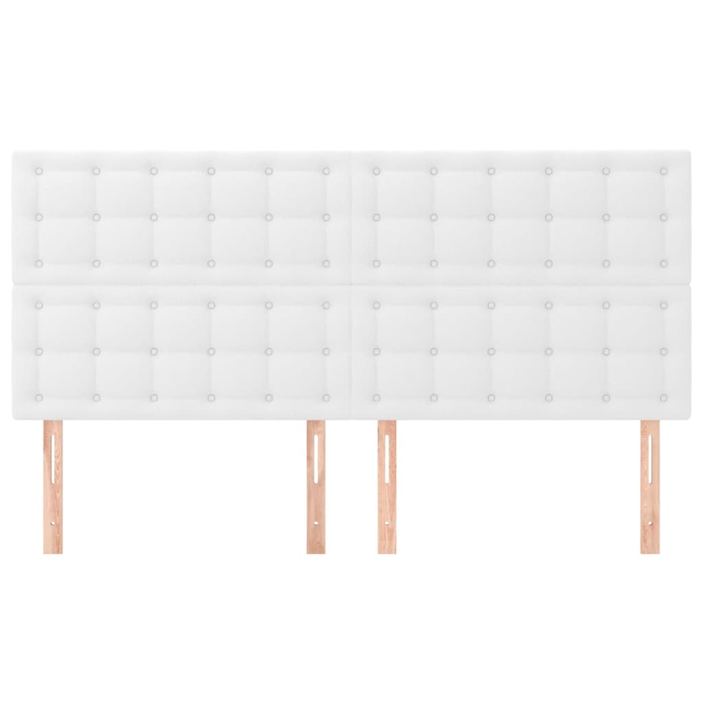 sengegavl hvid 200x5x118/128 cm kunstlæder