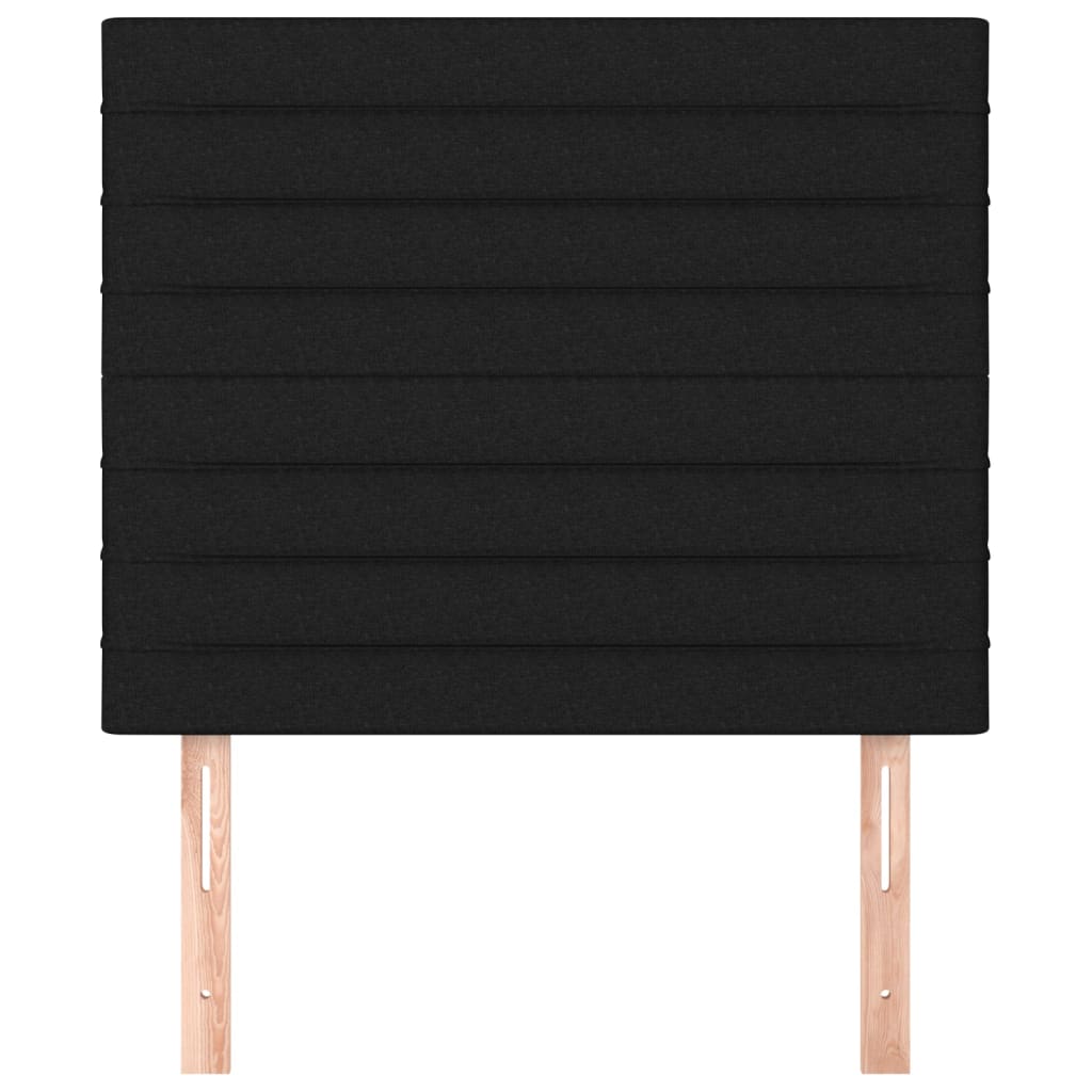 sengegavl sort 90x5x118/128 cm stof