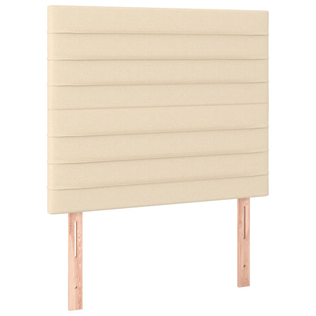 sengegavl cremefarvet 90x5x118/128 cm stof