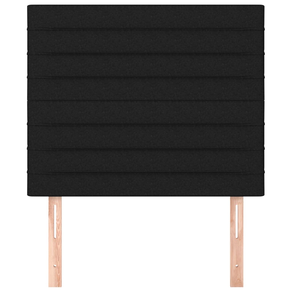 sengegavl sort 100x5x118/128 cm stof