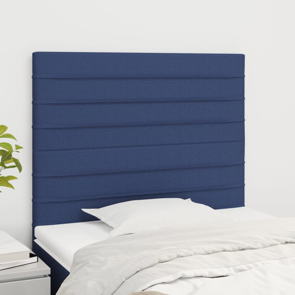sengegavl blå 100x5x118/128 cm stof