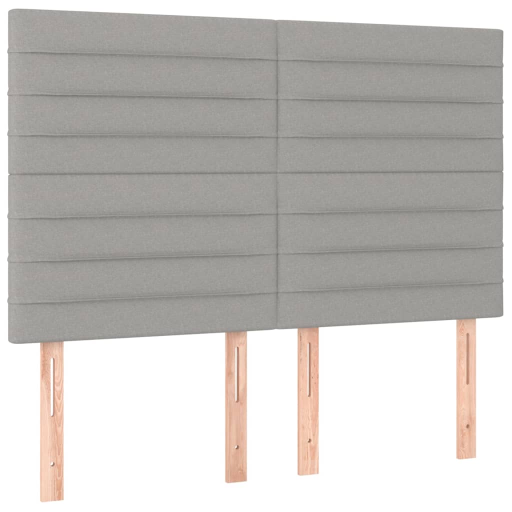 sengegavl lysegrå 144x5x118/128 cm stof