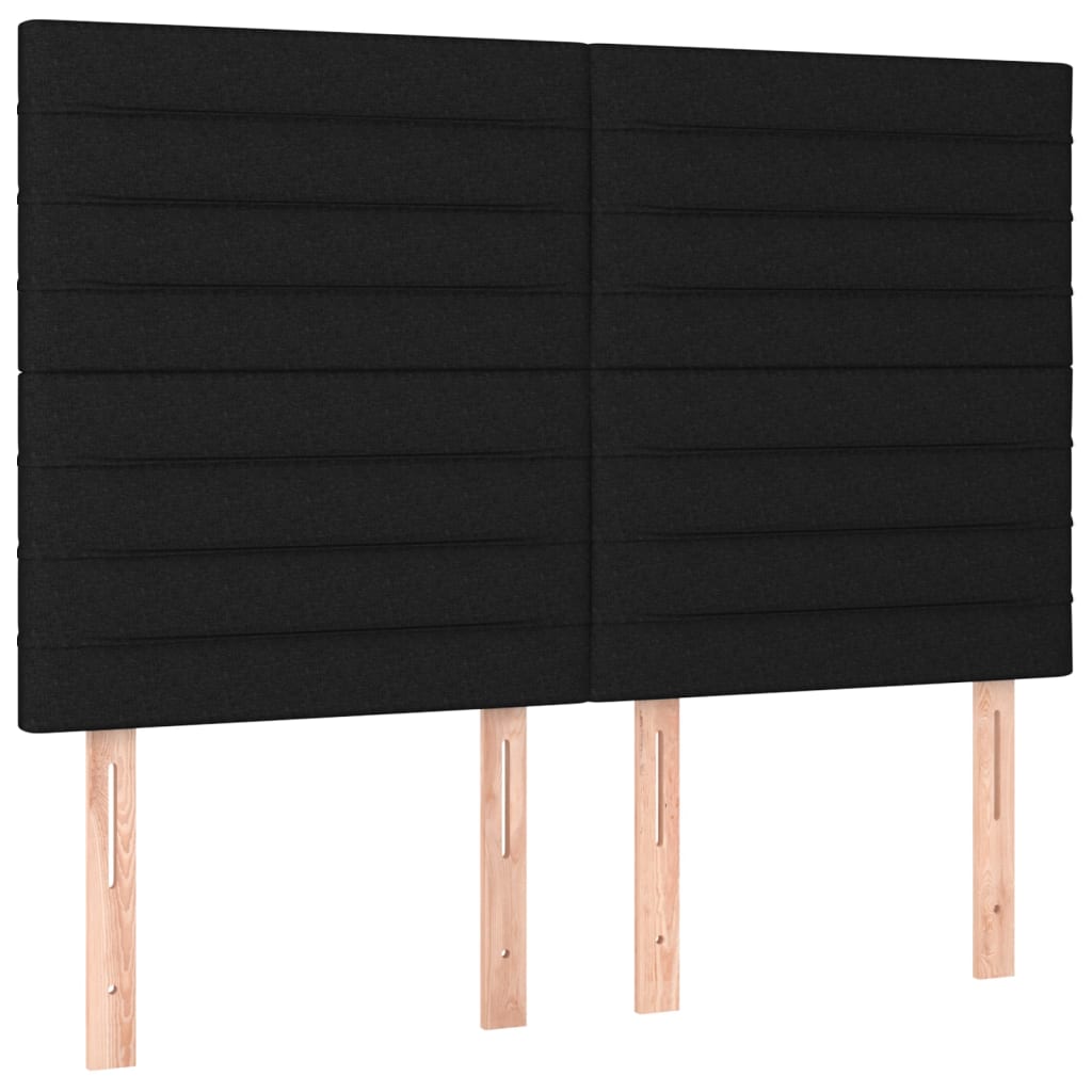 sengegavl sort 144x5x118/128 cm stof