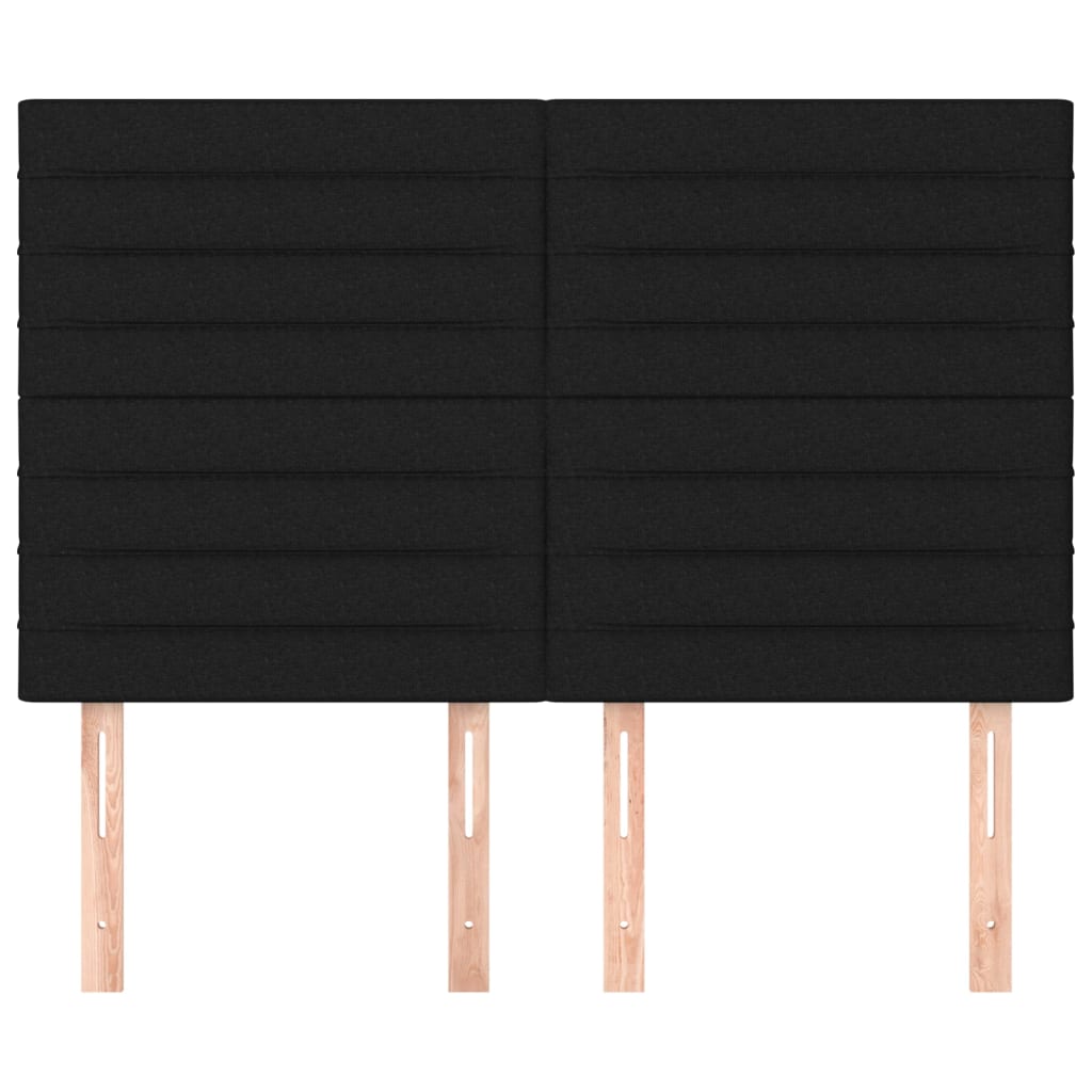 sengegavl sort 144x5x118/128 cm stof