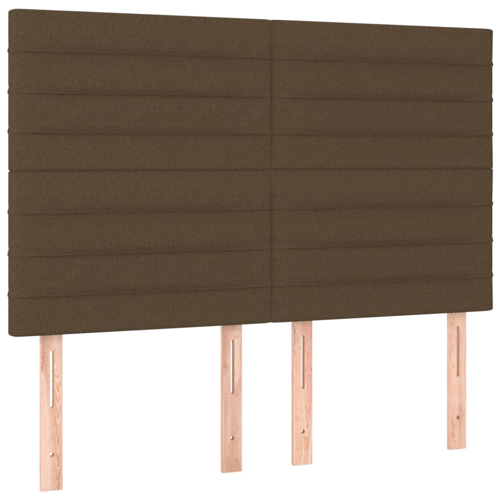sengegavl mørkebrun 144x5x118/128 cm stof