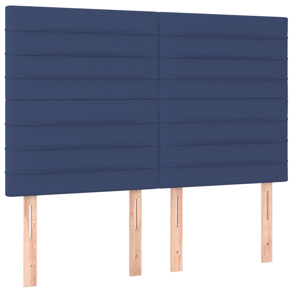 sengegavl blå 144x5x118/128 cm stof