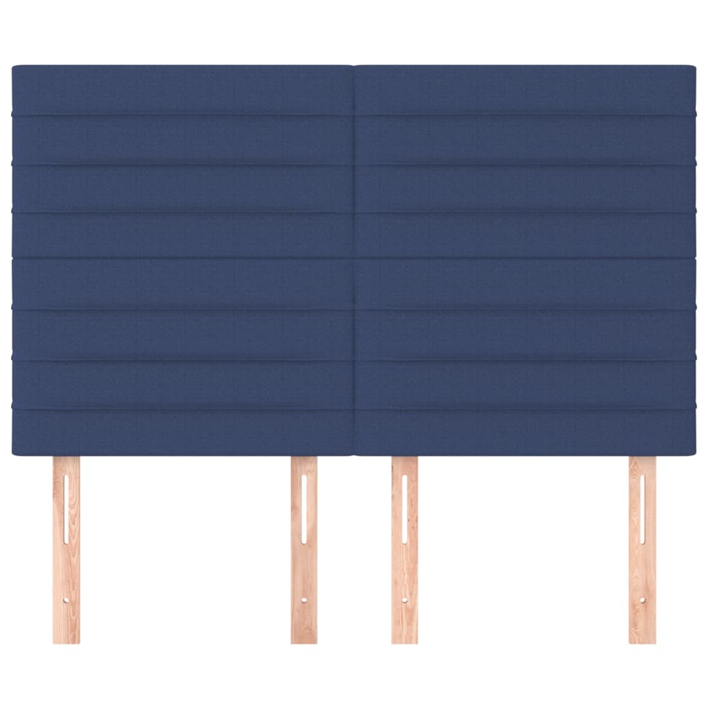 sengegavl blå 144x5x118/128 cm stof