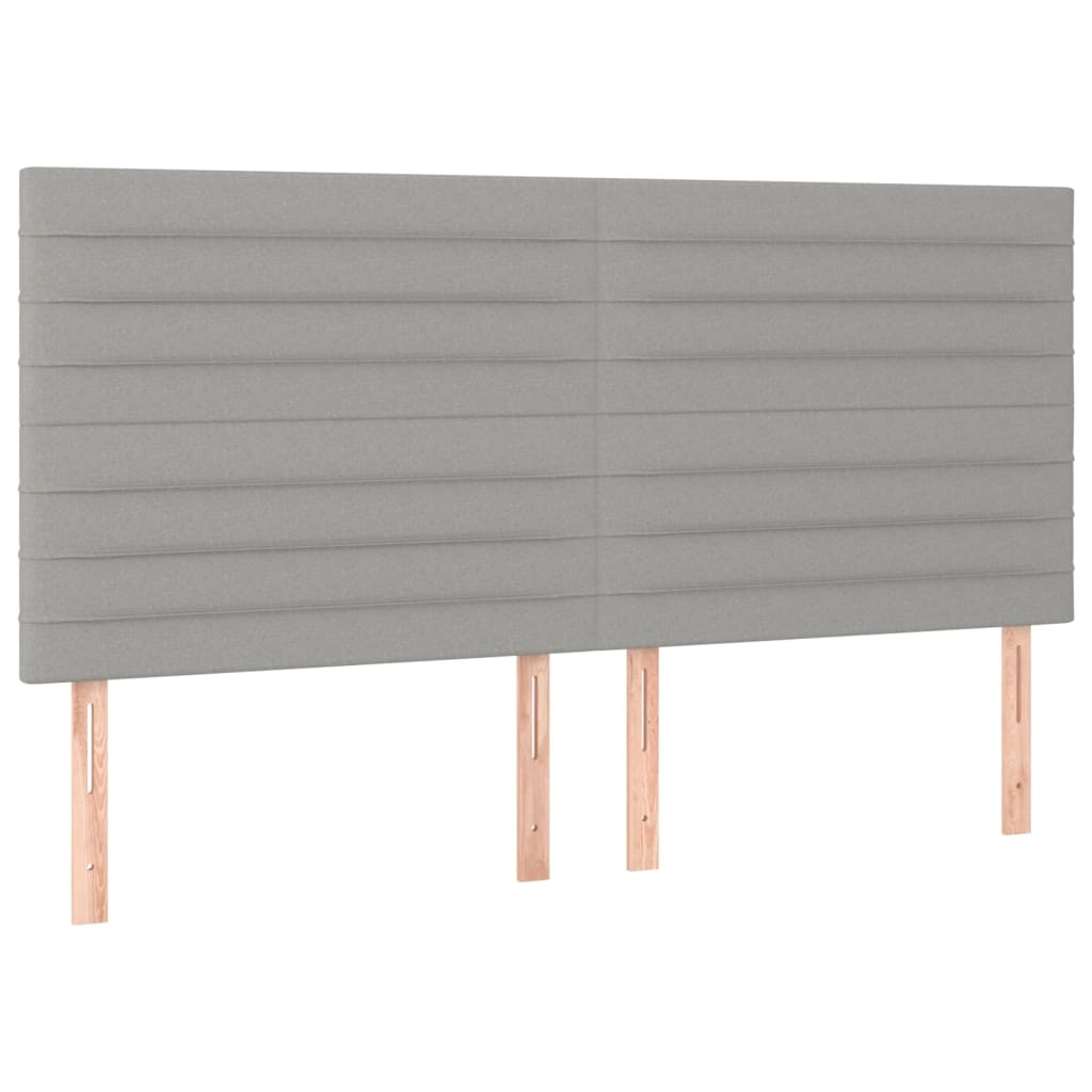 sengegavl lysegrå 160x5x118/128 cm stof