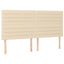 sengegavl cremefarvet 160x5x118/128 cm stof